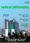 Radical Philosophy 158 jacket