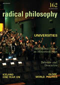 Radical Philosophy 162 jacket
