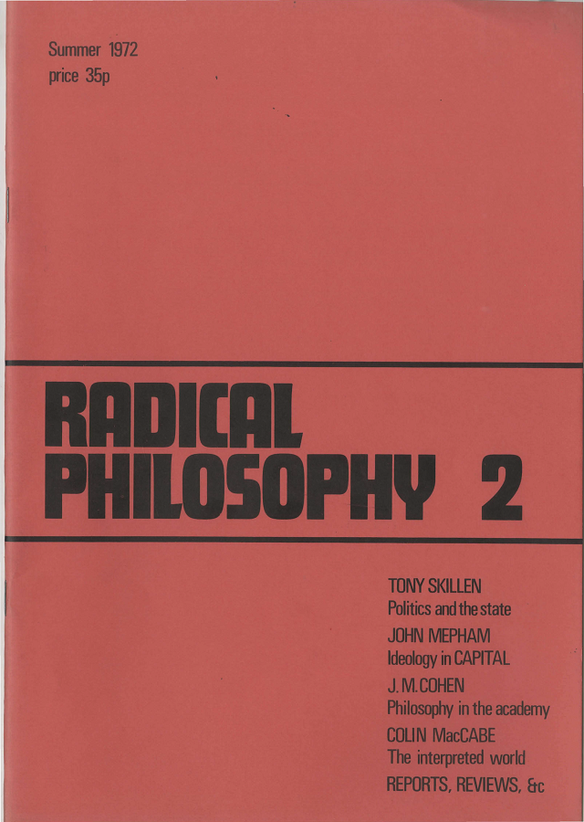 Radical Philosophy 002 jacket
