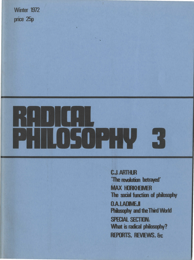 Radical Philosophy 003 jacket