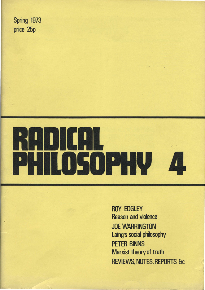 Radical Philosophy 004 jacket