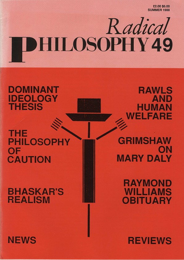 Radical Philosophy 049 jacket