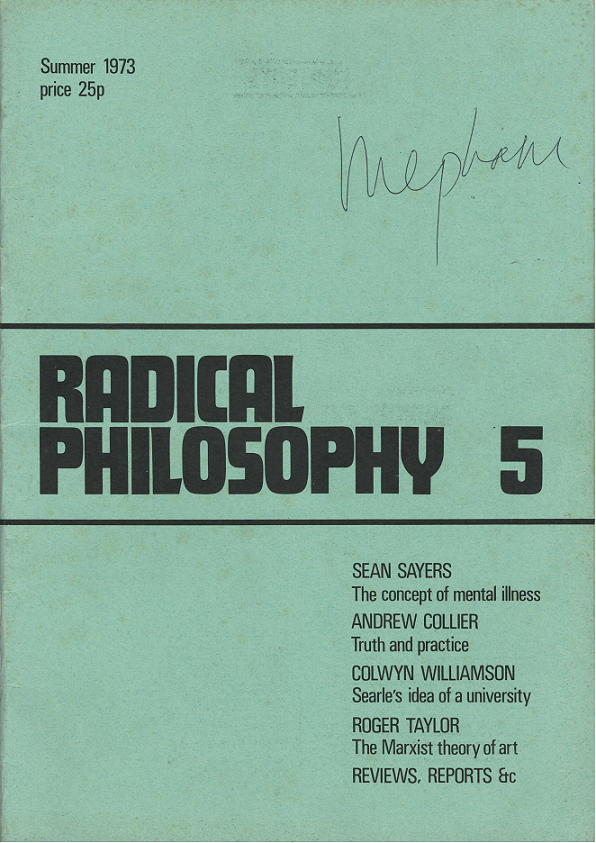 Radical Philosophy 005 jacket