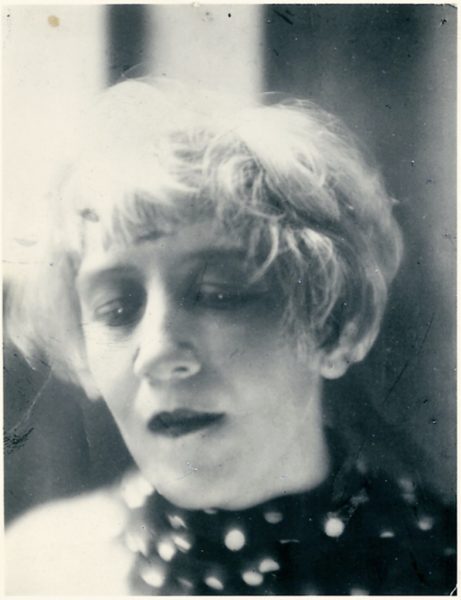Photograph of Helen Hessel with eyes closed