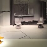 Yellow chair under a spotlight